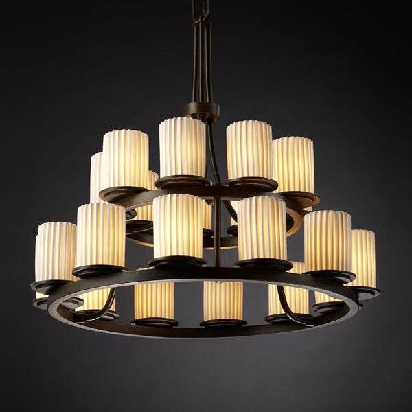Justice Designs Limoges POR-8767-10-PLET-DBRZ Chandelier Light - Dark Bronze