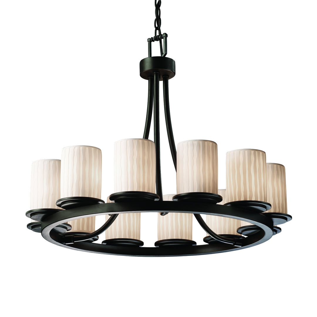 Justice Designs Limoges POR-8768-10-WFAL-MBLK Chandelier Light - Matte Black