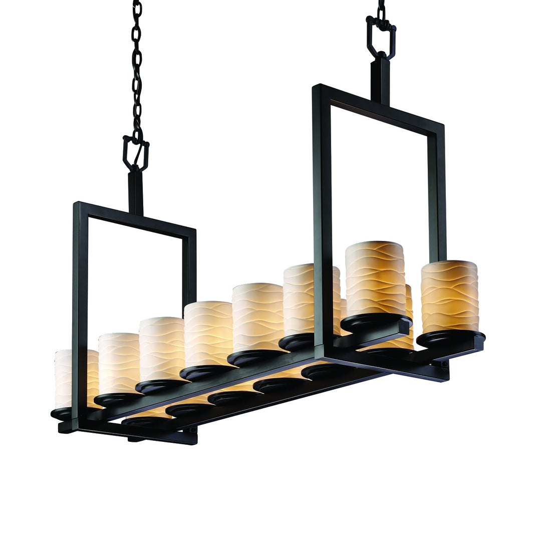 Justice Designs Limoges POR-8769-10-WAVE-MBLK Pendant Light - Matte Black