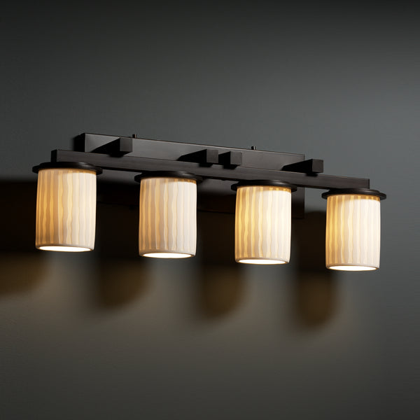 Justice Designs Limoges POR-8774-10-WFAL-DBRZ Bath Vanity Light 29 in. wide - Dark Bronze