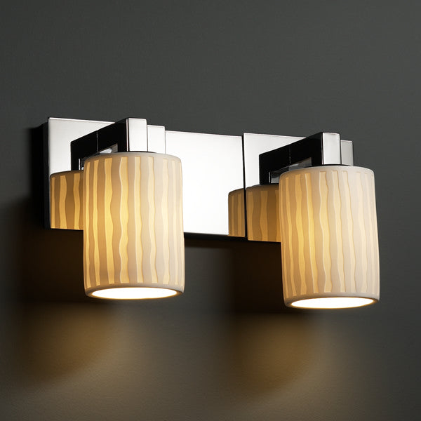 Justice Designs Limoges POR-8922-10-WFAL-CROM Bath Vanity Light 15 in. wide - Polished Chrome