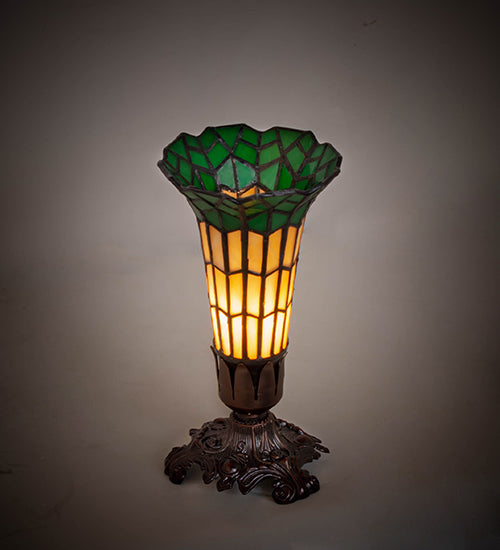 Meyda Tiffany Lighting 20230 Stained Glass Pond Lily 7.5"Mini Lamp Lamp Bronze / Dark