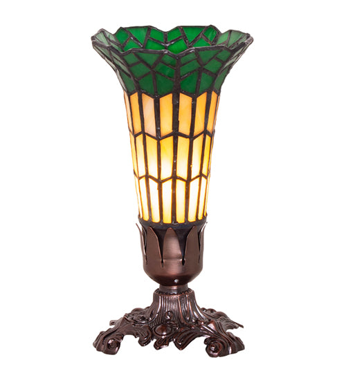 Meyda Tiffany Lighting 20230 Stained Glass Pond Lily 7.5"Mini Lamp Lamp Bronze / Dark