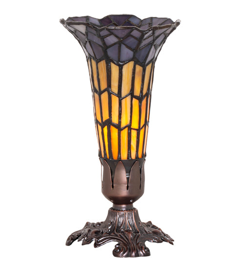 Meyda Tiffany Lighting 20233 Stained Glass Pond Lily Mini Lamp Lamp Bronze / Dark