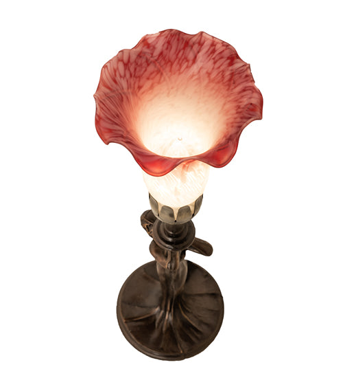 Meyda Tiffany Lighting 20289 Pink/White One Light Mini Lamp Lamp Bronze / Dark