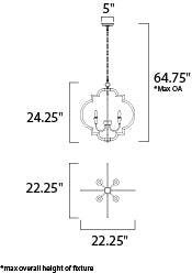 Maxim Crest 20293OIAB Chandelier Light - Oil Rubbed Bronze / Antique Brass