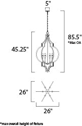 Maxim Crest 20296OIAB Chandelier Light - Oil Rubbed Bronze / Antique Brass
