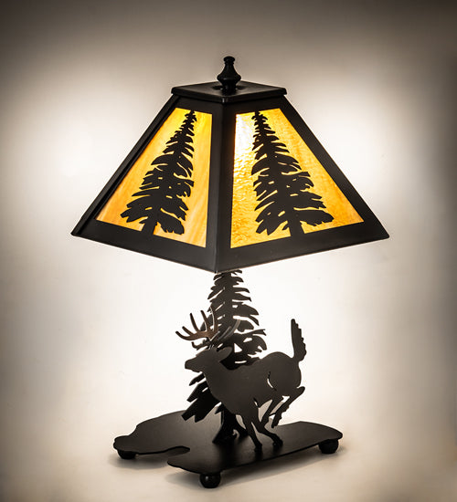 Meyda Tiffany Lighting 203158 Lone Deer One Light Accent Lamp Lamp Black