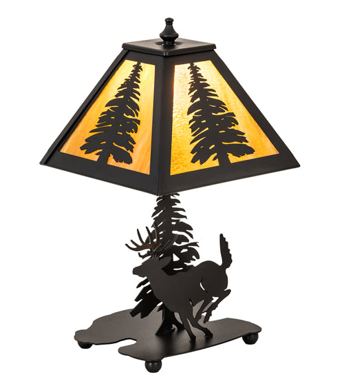 Meyda Tiffany Lighting 203158 Lone Deer One Light Accent Lamp Lamp Black