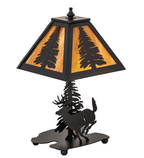 Meyda Tiffany Lighting 203158 Lone Deer One Light Accent Lamp Lamp Black