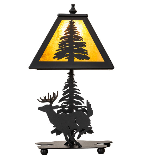 Meyda Tiffany Lighting 203158 Lone Deer One Light Accent Lamp Lamp Black