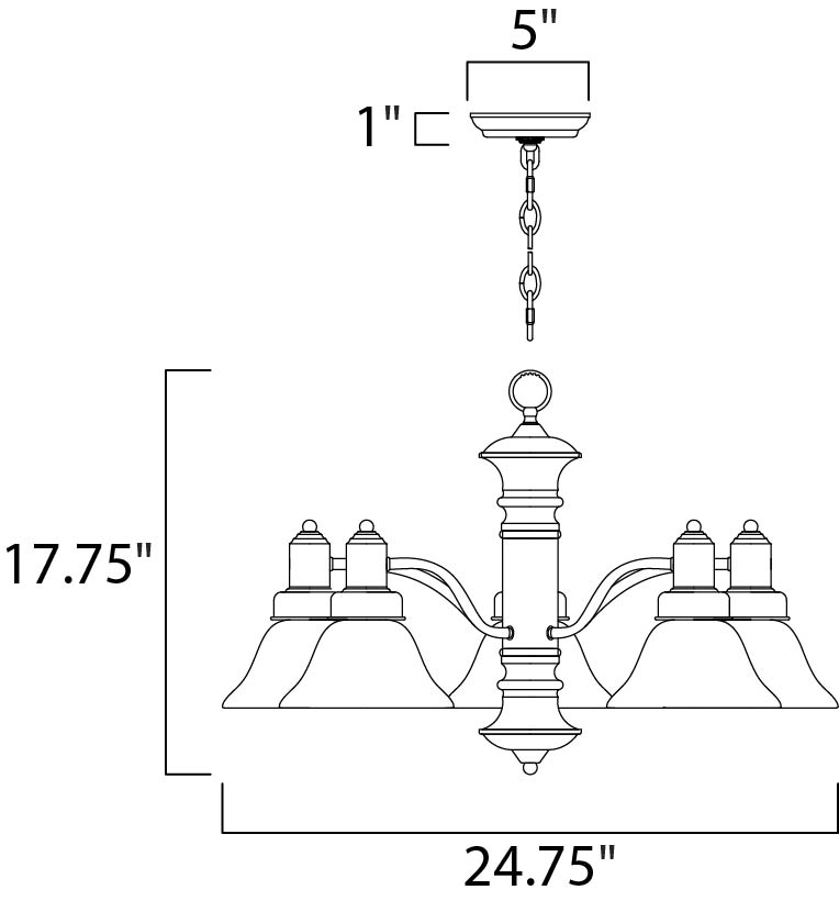 Maxim Newburg 20325MRSN Chandelier Light - Satin Nickel