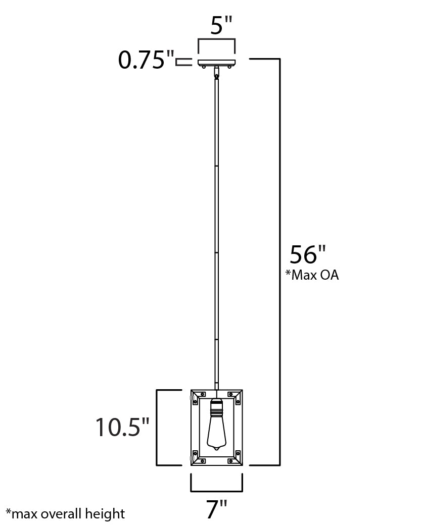 Maxim Lodge 20331WOBZ Pendant Light - Weathered Oak / Bronze
