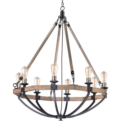 Maxim Lodge 20338WOBZ Chandelier Light - Weathered Oak / Bronze