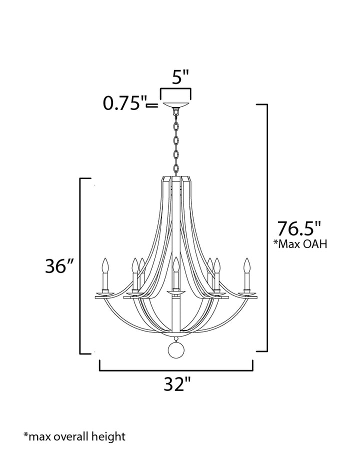 Maxim Basque 20348DWAR Chandelier Light - Driftwood/Anthracite