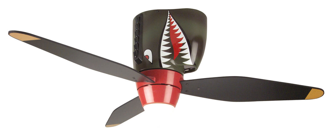 Craftmade WarPlanes WB348TS3 Ceiling Fan 48 - Warbird Black/Tiger Shark, Warbird Black/Orange/Warbird Black/Orange/