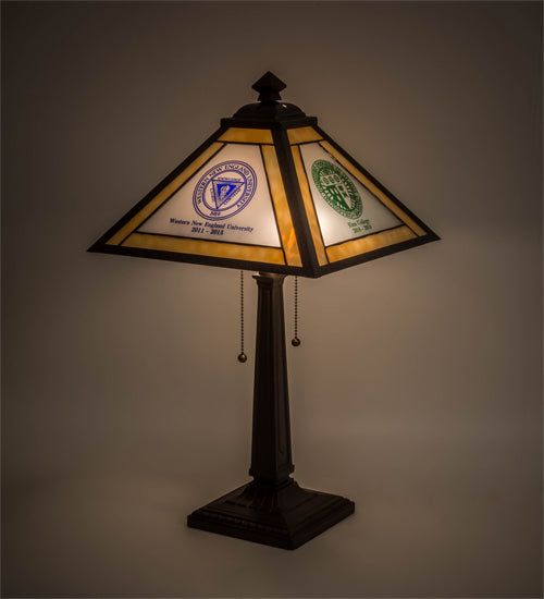 Meyda Tiffany Lighting 204324 Personalized Two Light Table Lamp Lamp Bronze / Dark