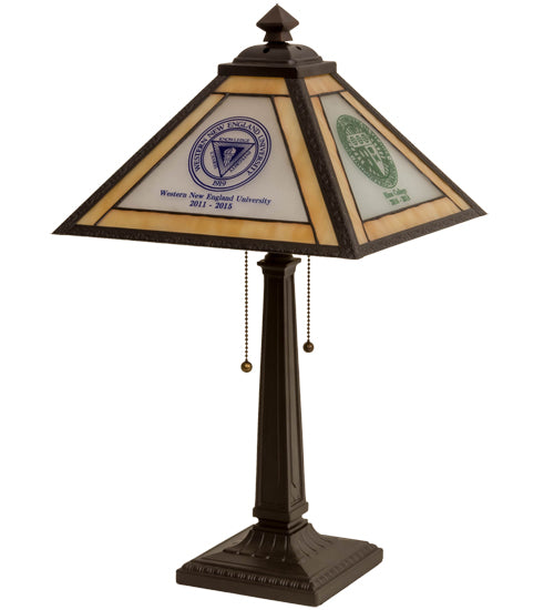 Meyda Tiffany Lighting 204324 Personalized Two Light Table Lamp Lamp Bronze / Dark