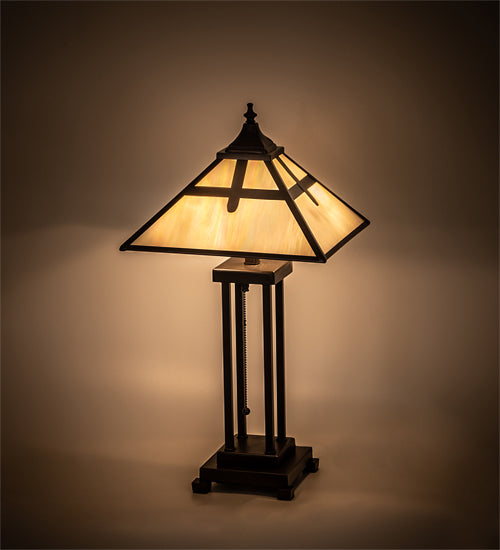 Meyda Tiffany Lighting 204495 Cross Mission Two Light Table Lamp Lamp Bronze / Dark
