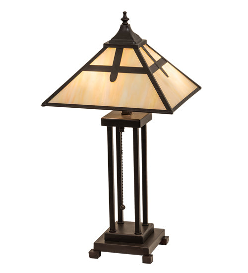 Meyda Tiffany Lighting 204495 Cross Mission Two Light Table Lamp Lamp Bronze / Dark