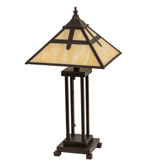 Meyda Tiffany Lighting 204495 Cross Mission Two Light Table Lamp Lamp Bronze / Dark
