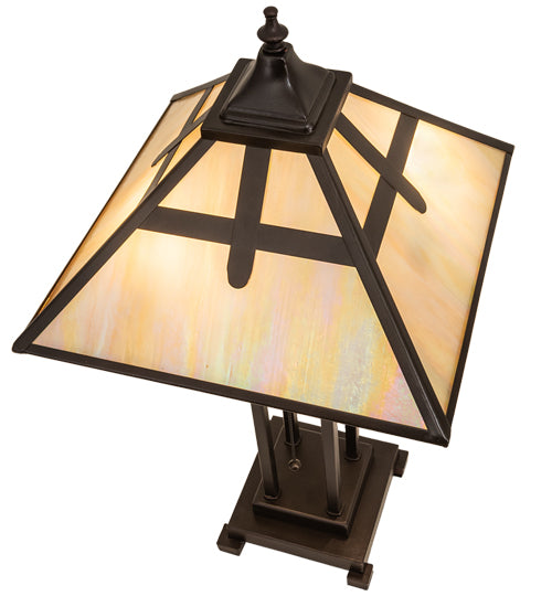 Meyda Tiffany Lighting 204495 Cross Mission Two Light Table Lamp Lamp Bronze / Dark