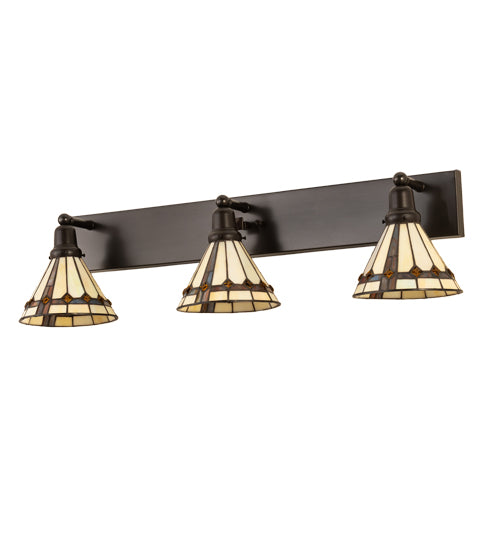 Meyda Tiffany Belvidere 204517 Bath Vanity Light 38 in. wide - Craftsman Brown