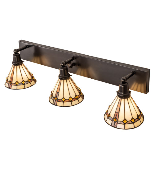 Meyda Tiffany Belvidere 204517 Bath Vanity Light 38 in. wide - Craftsman Brown