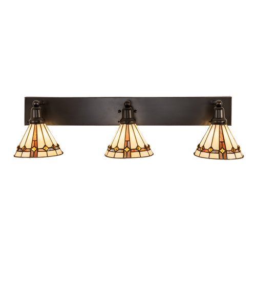 Meyda Tiffany Belvidere 204517 Bath Vanity Light 38 in. wide - Craftsman Brown