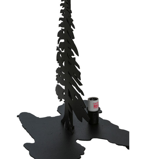 Meyda Tiffany Lighting 175751 Leaf Edge Two Light Table Lamp Lamp Black