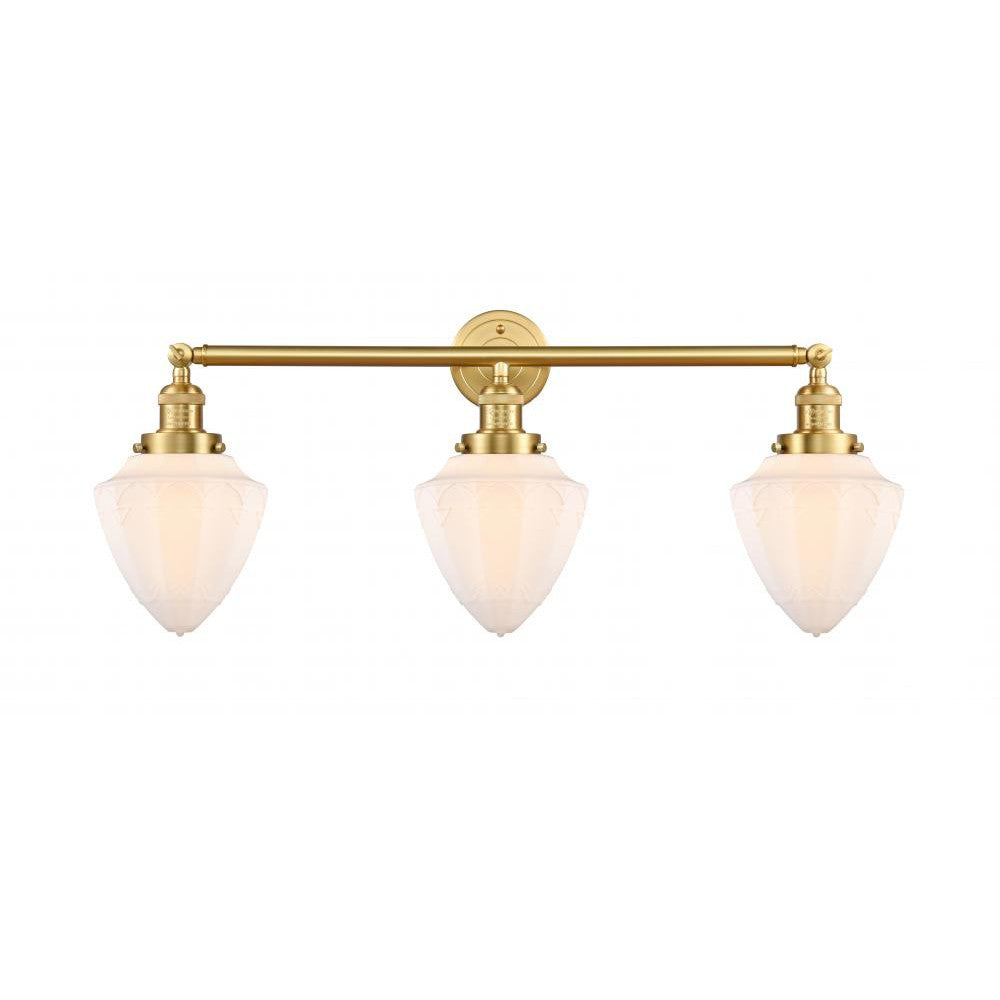 Innovations Franklin Restoration 205-SG-G661-7-LED Bath Vanity Light 34 in. wide - Satin Gold