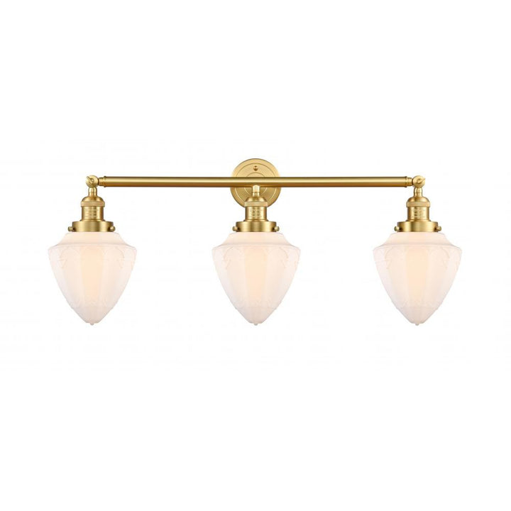 Innovations Franklin Restoration 205-SG-G661-7-LED Bath Vanity Light 34 in. wide - Satin Gold