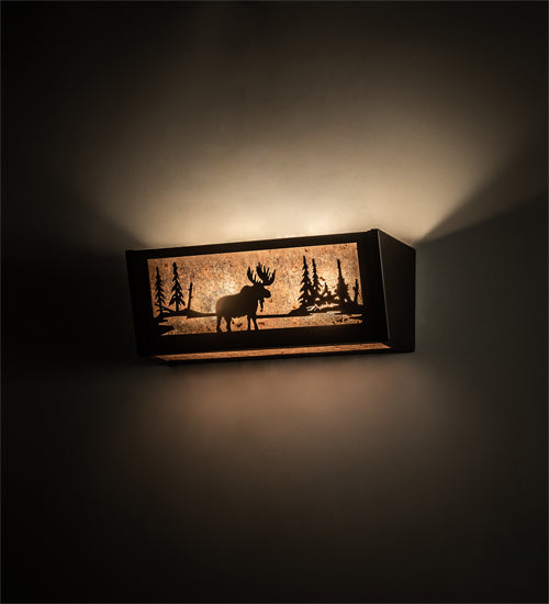 Meyda Tiffany Moose At Lake 205094 Bath Vanity Light 16 in. wide - Oil Rubbed Bronze