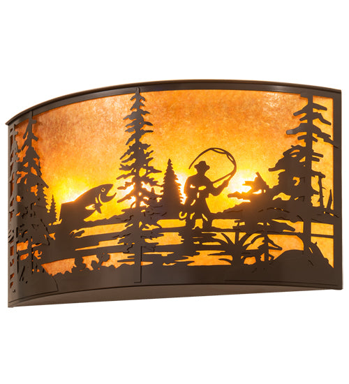 Meyda Tiffany Fly Fishing Creek 205155 Wall Light - Timeless Bronze