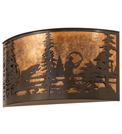 Meyda Tiffany Fly Fishing Creek 205155 Wall Light - Timeless Bronze