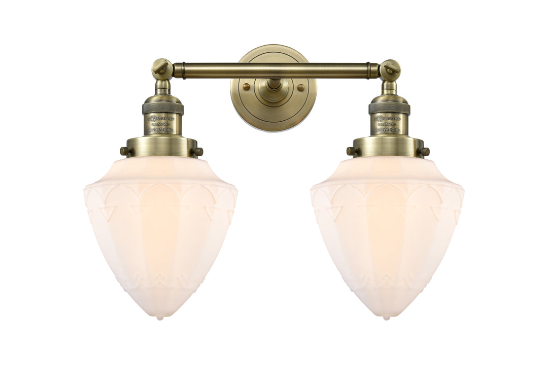 Innovations Franklin Restoration 208-AB-G661-7 Bath Vanity Light 18 in. wide - Antique Brass