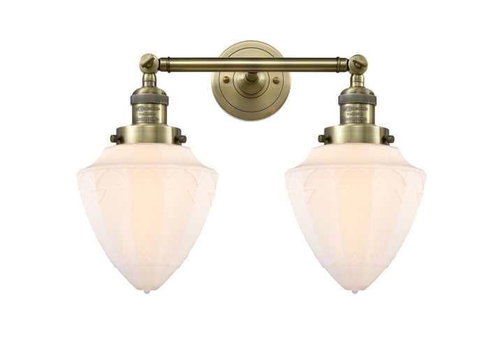 Innovations Franklin Restoration 208-AB-G661-7 Bath Vanity Light 18 in. wide - Antique Brass