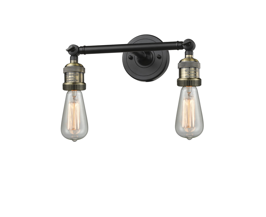 Innovations Franklin Restoration 208-BAB Bath Vanity Light 11 in. wide - Black Antique Brass