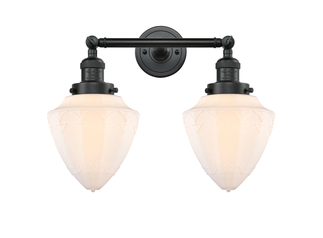 Innovations Franklin Restoration 208-BK-G661-7 Bath Vanity Light 18 in. wide - Matte Black