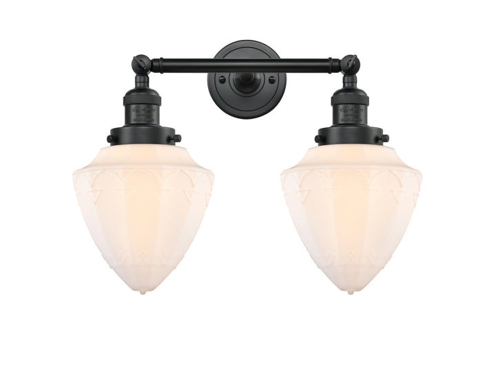 Innovations Franklin Restoration 208-BK-G661-7 Bath Vanity Light 18 in. wide - Matte Black