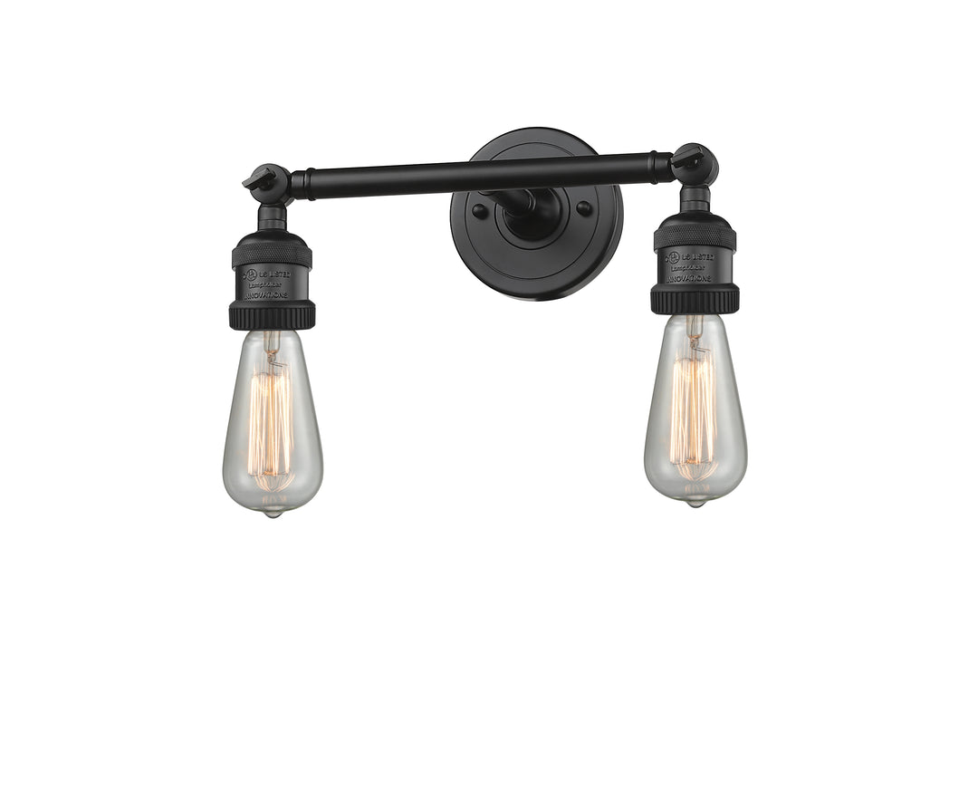 Innovations Franklin Restoration 208-BK Bath Vanity Light 11 in. wide - Matte Black