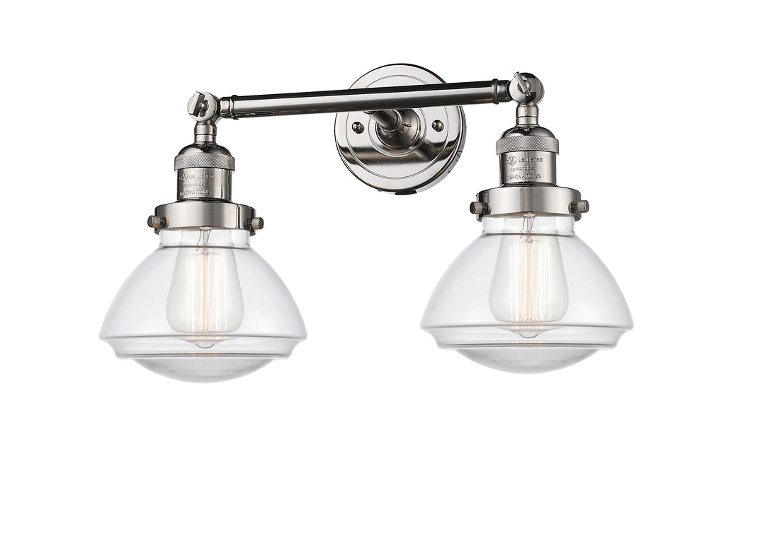 Innovations Franklin Restoration 208-PN-G322 Bath Vanity Light 18 in. wide - Polished Nickel