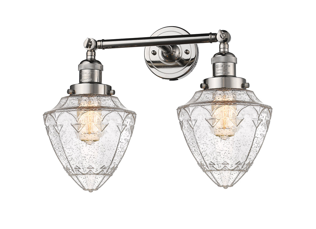 Innovations Franklin Restoration 208-PN-G664-7 Bath Vanity Light 18 in. wide - Polished Nickel