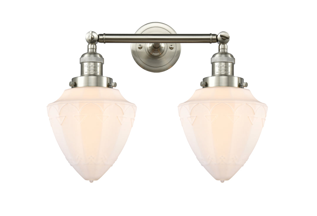 Innovations Franklin Restoration 208-SN-G661-7 Bath Vanity Light 18 in. wide - Brushed Satin Nickel