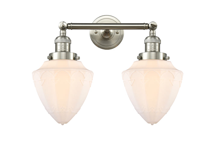 Innovations Franklin Restoration 208-SN-G661-7 Bath Vanity Light 18 in. wide - Brushed Satin Nickel