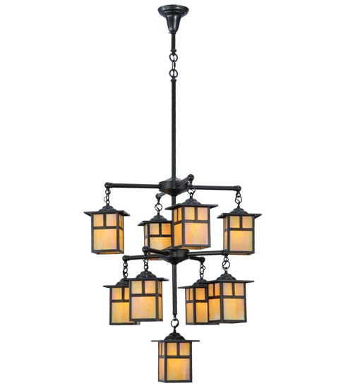 Meyda Tiffany Hyde Park 20814 Chandelier Light - Craftsman Brown