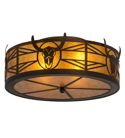 Meyda Tiffany Steer Skull 20867 Ceiling Light - Antique Copper