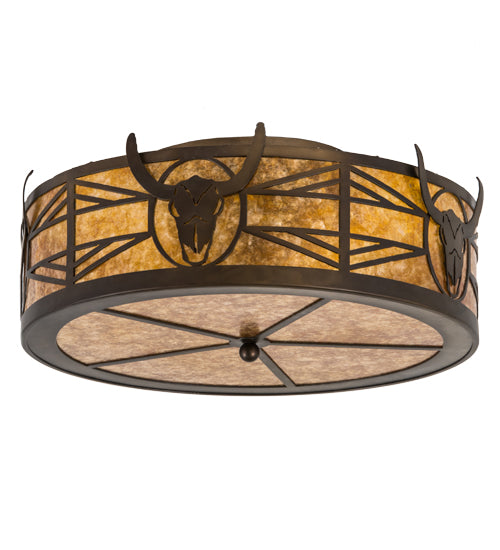Meyda Tiffany Steer Skull 20867 Ceiling Light - Antique Copper