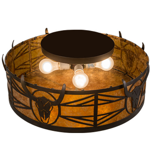 Meyda Tiffany Steer Skull 20867 Ceiling Light - Antique Copper