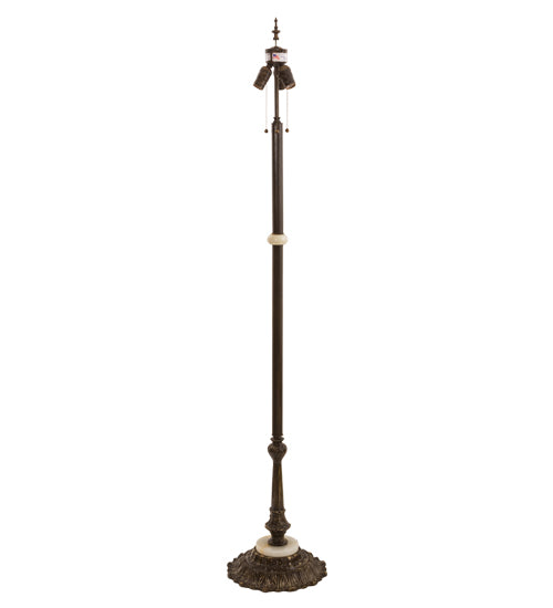 Meyda Tiffany Lighting 210068 Antique Brass Gloss Three Light Floor Base Lamp Brass - Antique